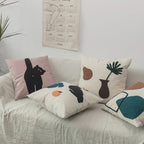 Black Cat & Garden Tufted Pillow Case | Vinantica