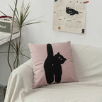 Black Cat & Garden Tufted Pillow Case | Vinantica