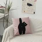 Black Cat & Garden Tufted Pillow Case | Vinantica