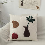 Black Cat & Garden Tufted Pillow Case | Vinantica