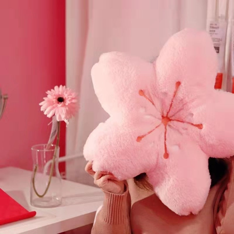 Colorful Cherry Flower Seat Cushion Pillow | Vinantica