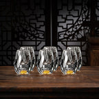 Luxury crystal glasses with gold flakes - Handcrafted - Set of 2 - For whisky & premium drinks