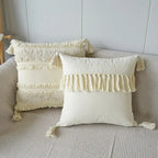 Decorative Cushion with Texture Pattern and Fringes