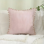 Cotton Cushion Cover with Pom Poms