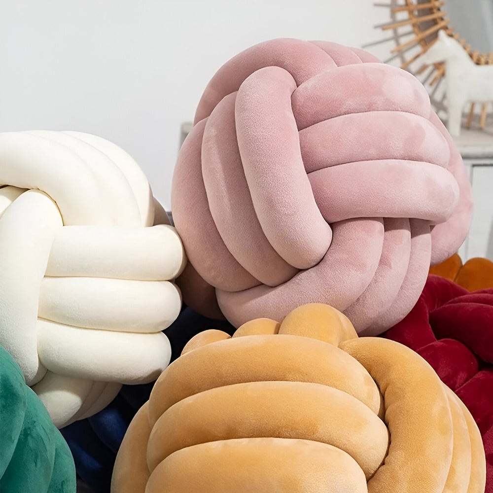 Handmade Knotted Round Decorative Pillow