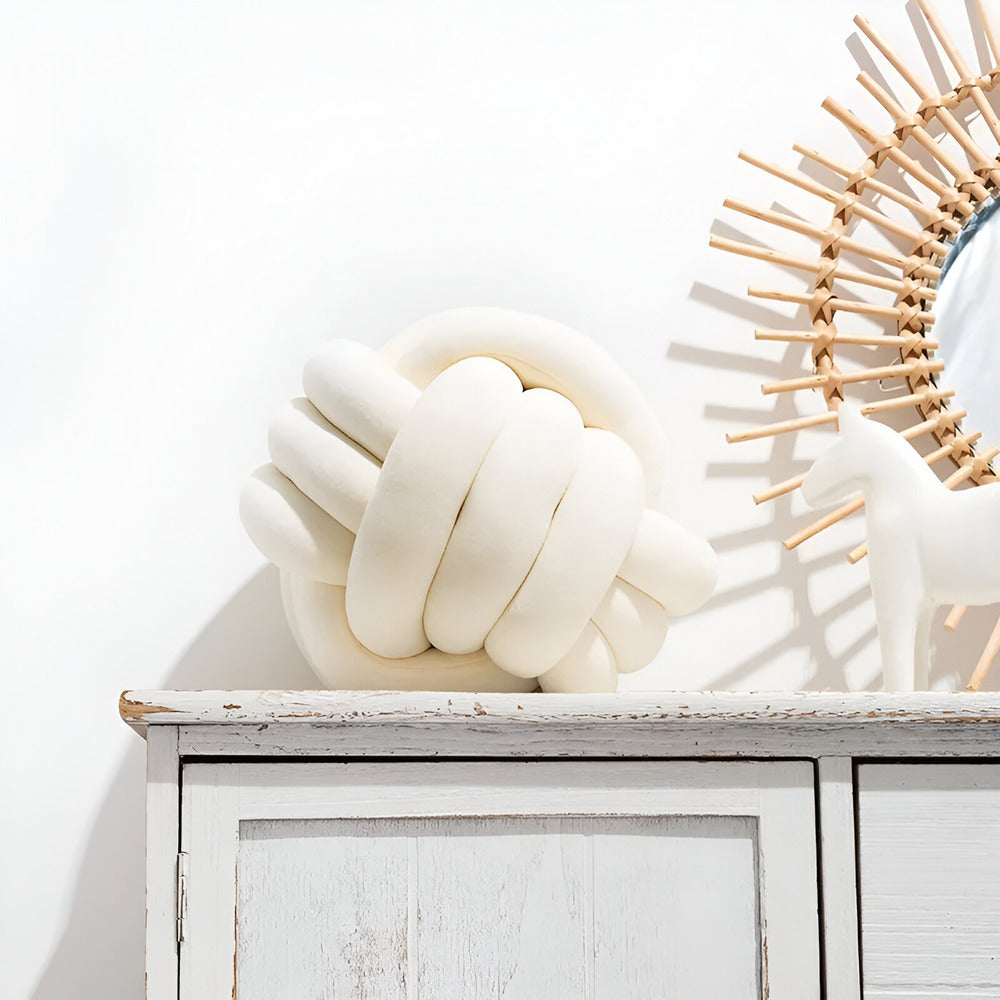 Handmade Knotted Round Decorative Pillow