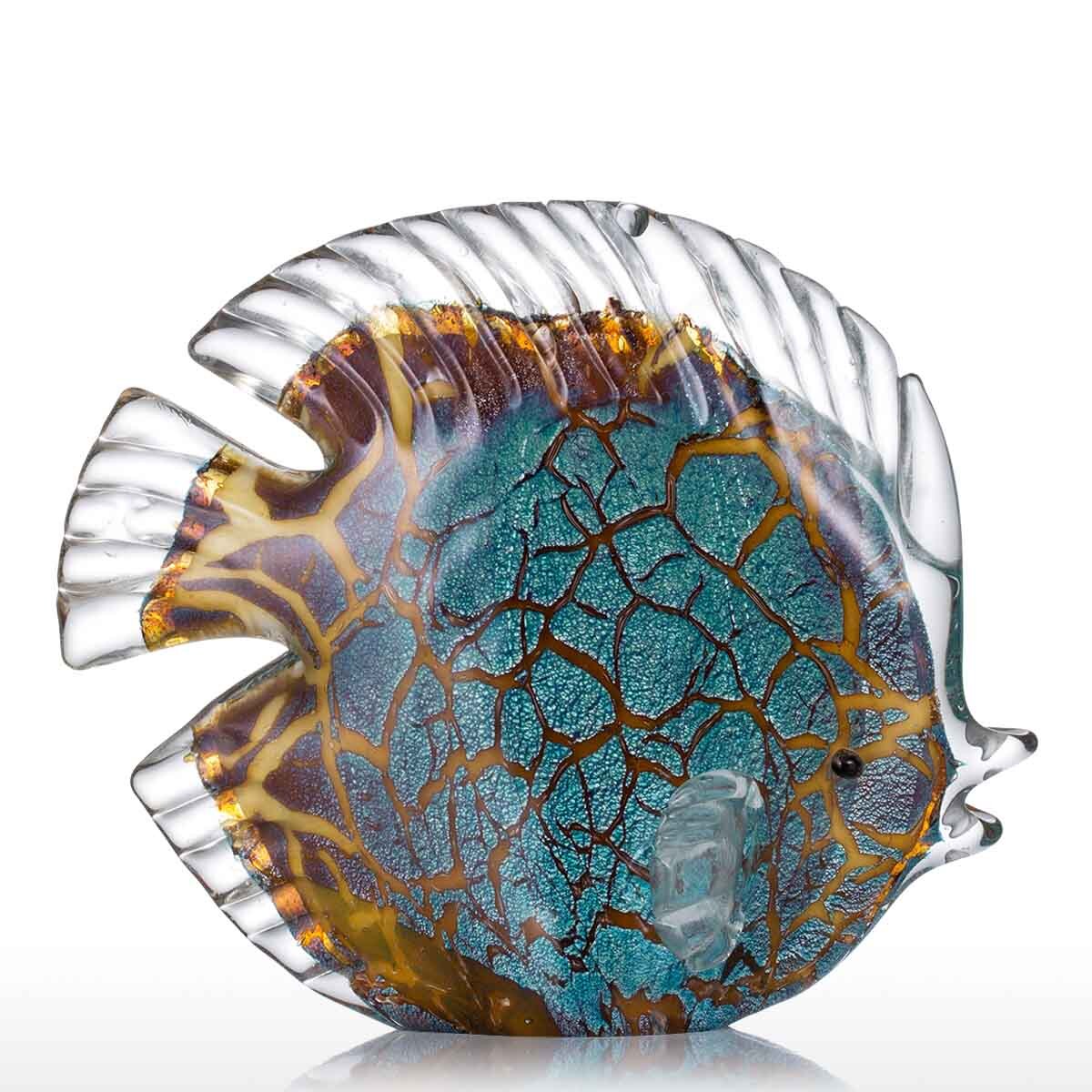 Multicolored Polka Dotted Tropical Fish Delicate Glass Sculpture Elegant Apartment Decoration Glass Fish Exquisite Space Apartment Decoration Craft