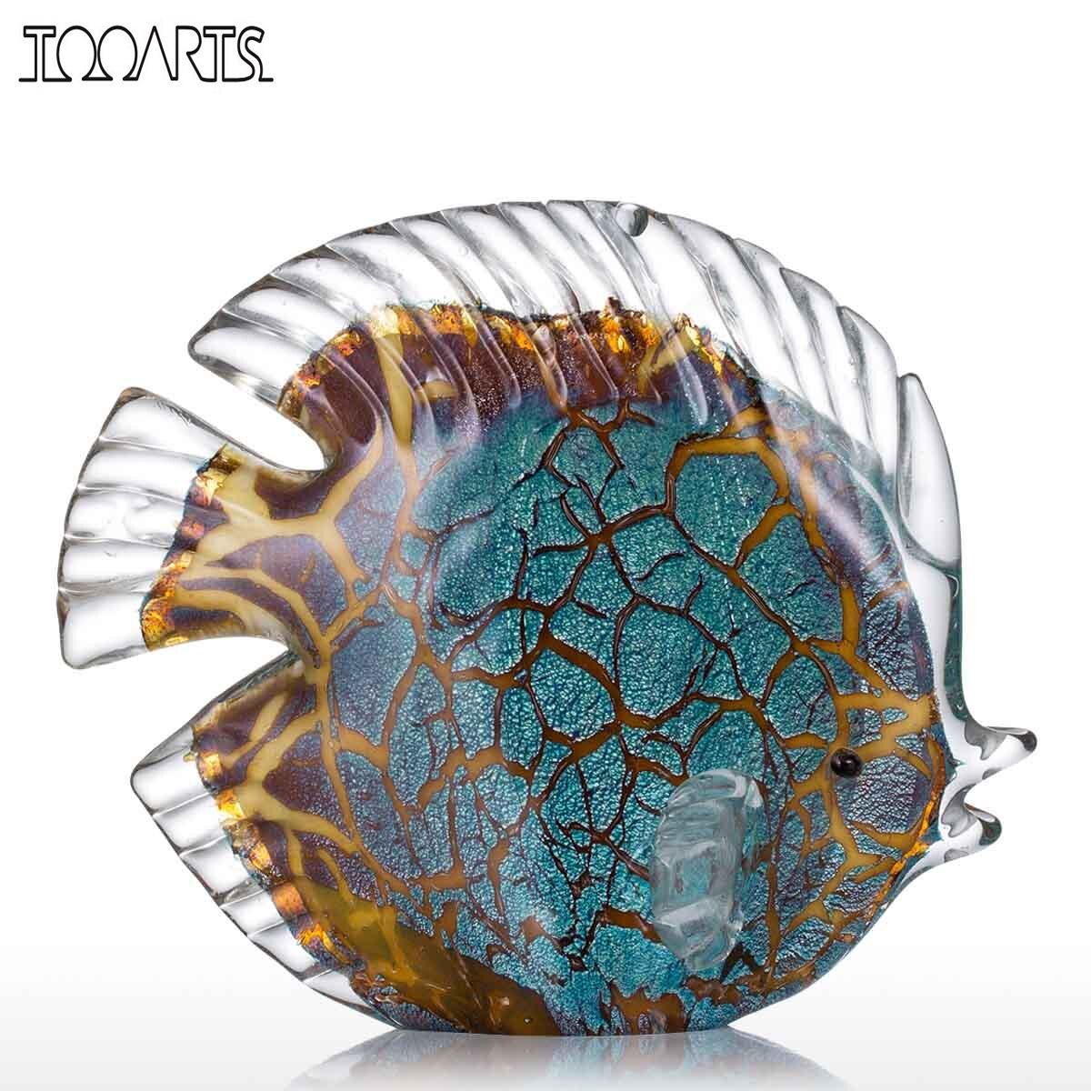Multicolored Polka Dotted Tropical Fish Delicate Glass Sculpture Elegant Apartment Decoration Glass Fish Exquisite Space Apartment Decoration Craft