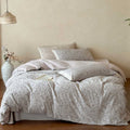 High-quality cotton percale bedding set with fine damask pattern and soft surface