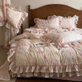 Romantic Ruffled Bed Linen Set with Lace Trim