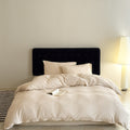 Bedding set made of breathable cotton-linen blend with light filling look