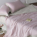 Luxurious linen-cotton bed set with quilted blanket and pillowcases
