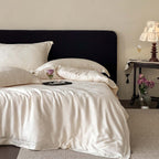 Noble satin bedding set with woven floral relief and envelope edge