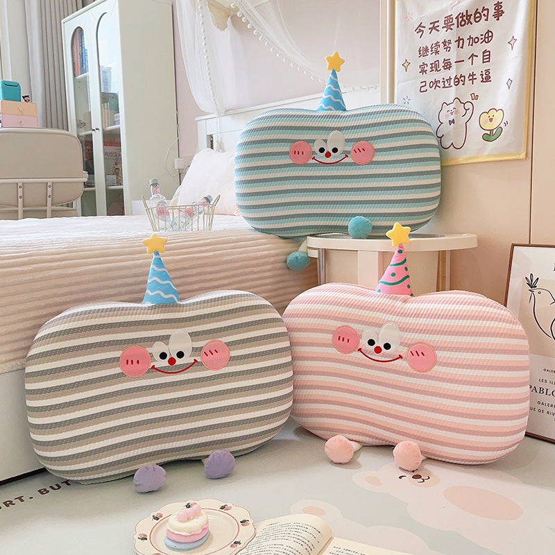 Plush pillow in cookie shape with cute face Vinantica