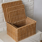 Handcrafted Rectangular Wicker Storage Box