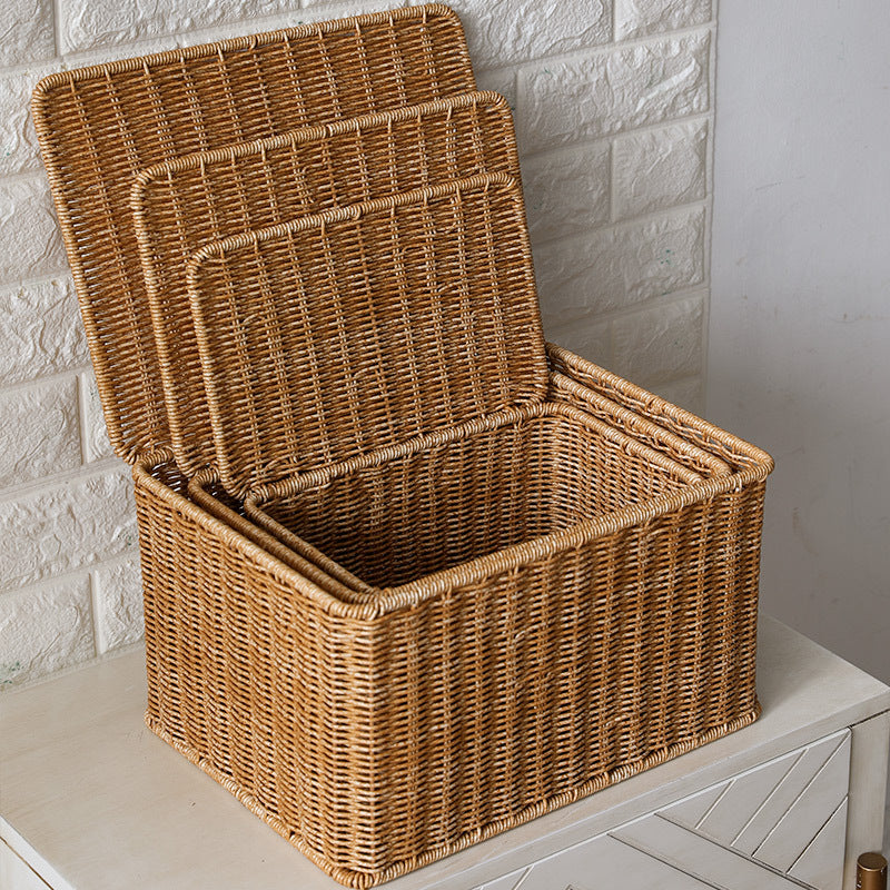 Handcrafted Rectangular Wicker Storage Box