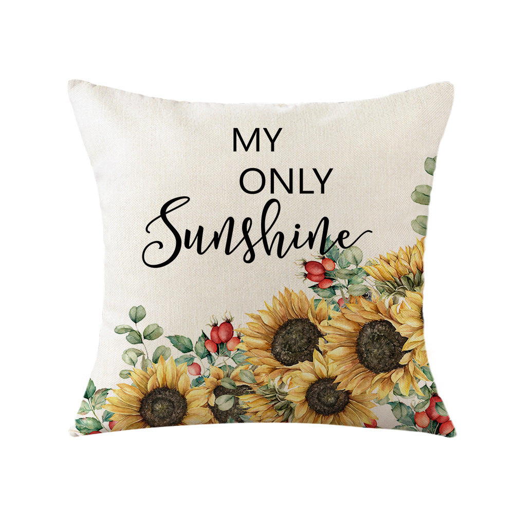 Cushion Cover with Sunflower Pattern Vinantica