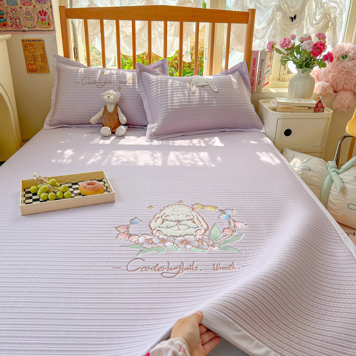 Reversible Children's Quilt with Embroidered Chick Designs