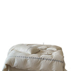 Linen-cotton bedding set with fine decorative embroidery