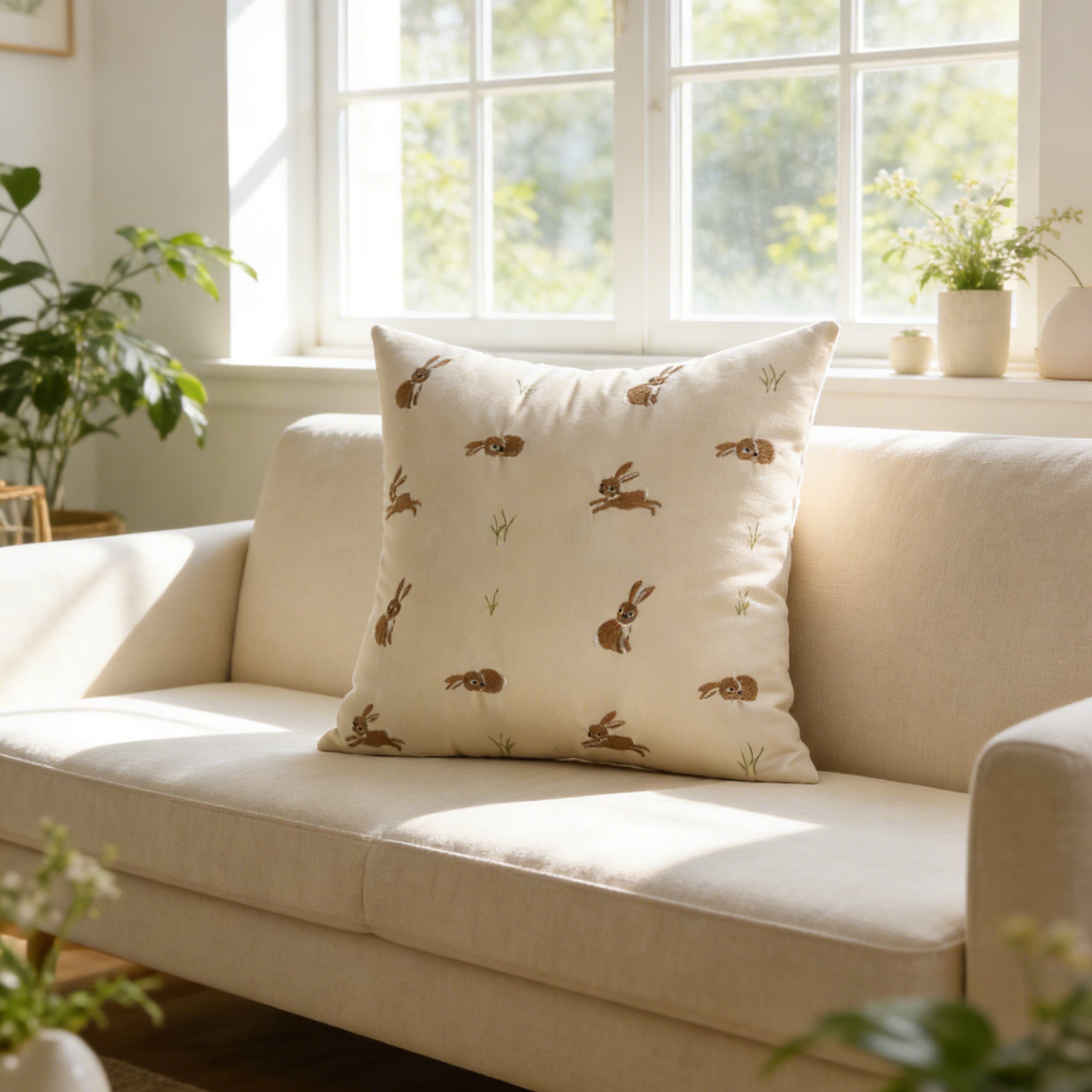 pillowcase with cute bunny motif Vinantica