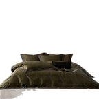 Luxurious velvet bedding set with contrast border