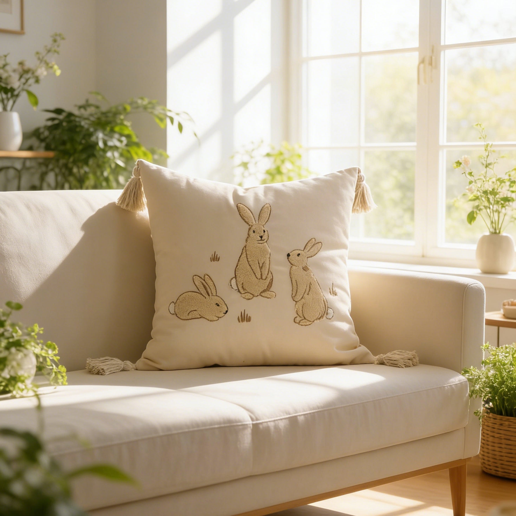 pillowcase with cute bunny motif Vinantica