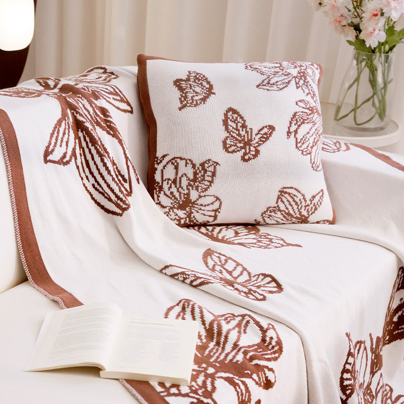 Decorative Throw Blanket with Floral Design Vinantica