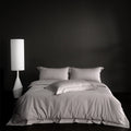 Duvet cover set made of fine cotton satin with subtle corner embroideries