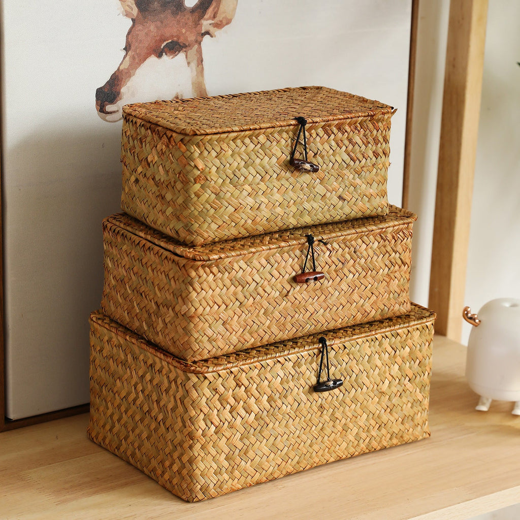 Handcrafted Oval Woven Storage Box