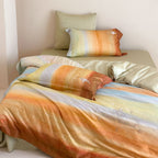 Reversible satin bedding set with delicate planet and star embroidery