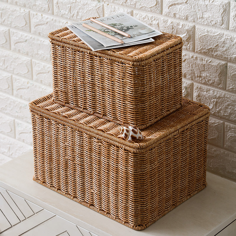 Handcrafted Rectangular Wicker Storage Box