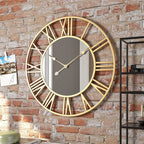 Vinantica | Metal Vintage Large Size Wall Clock with Mirror 39cm