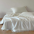 Bedding set made of organic cotton with cutwork borders