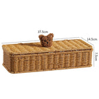 Decorative Woven Storage Box With Cute Bear Lid