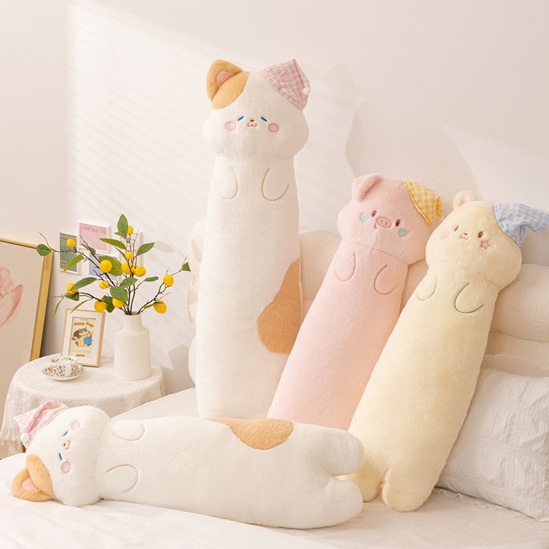 Plush neck roll with kitten motif Vinantica