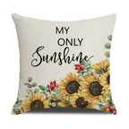 Cushion Cover with Sunflower Pattern Vinantica