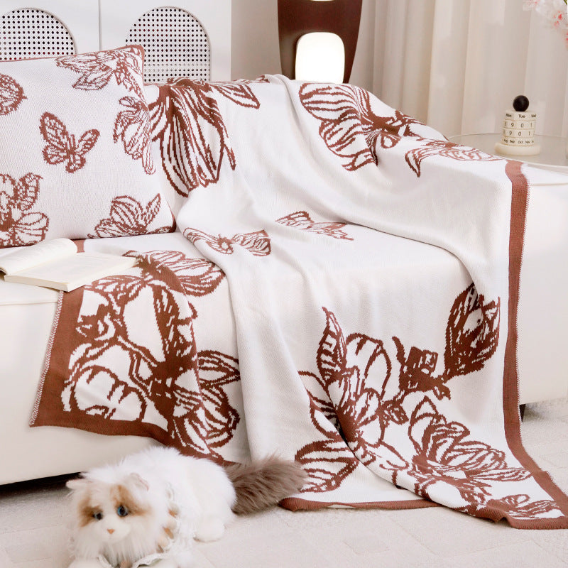Decorative Throw Blanket with Floral Design Vinantica
