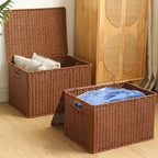 Woven Storage Chest With Built-In Handles