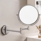 Vinantica | Rechargeable Wall Mounted Shaving Mirror | 360° Rotation. 1X/10X Magnification & Adjustable LED Lighting for Bathroom Use