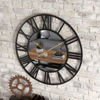 Vinantica | Metal Vintage Large Size Wall Clock with Mirror 39cm