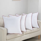 Premium square throw pillow inserts with piped edge and hypoallergenic hollow-fiber fill Vinantica