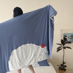 Cotton jersey bedding set with large dog appliqué