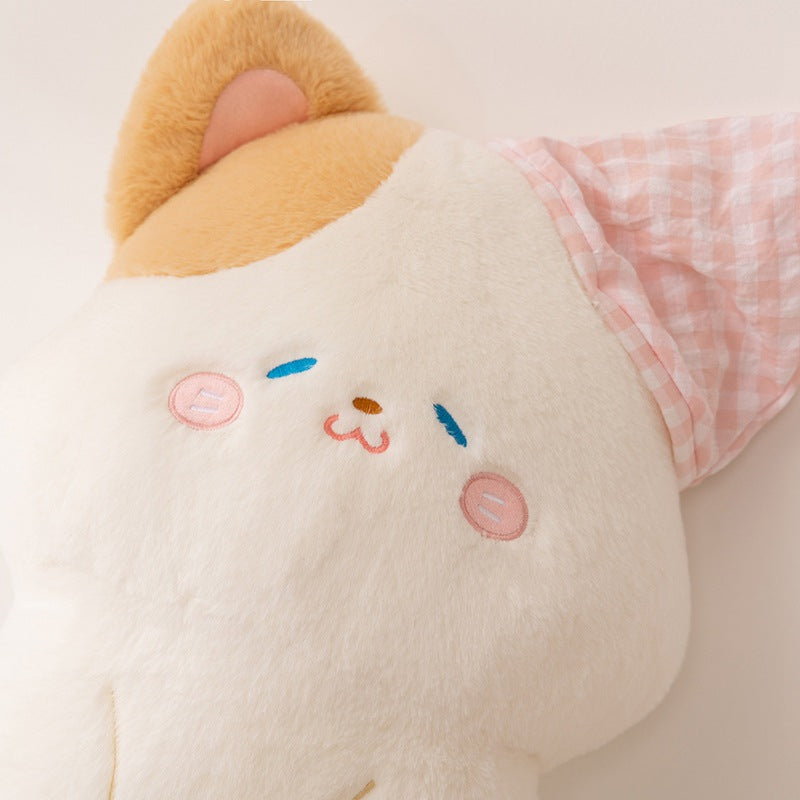 Plush neck roll with kitten motif Vinantica