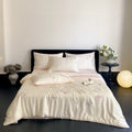 Elegant satin bedding set with embroidered butterfly details