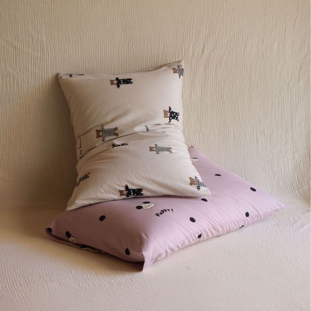 Children's pillowcase made of cotton percale with cute bear print