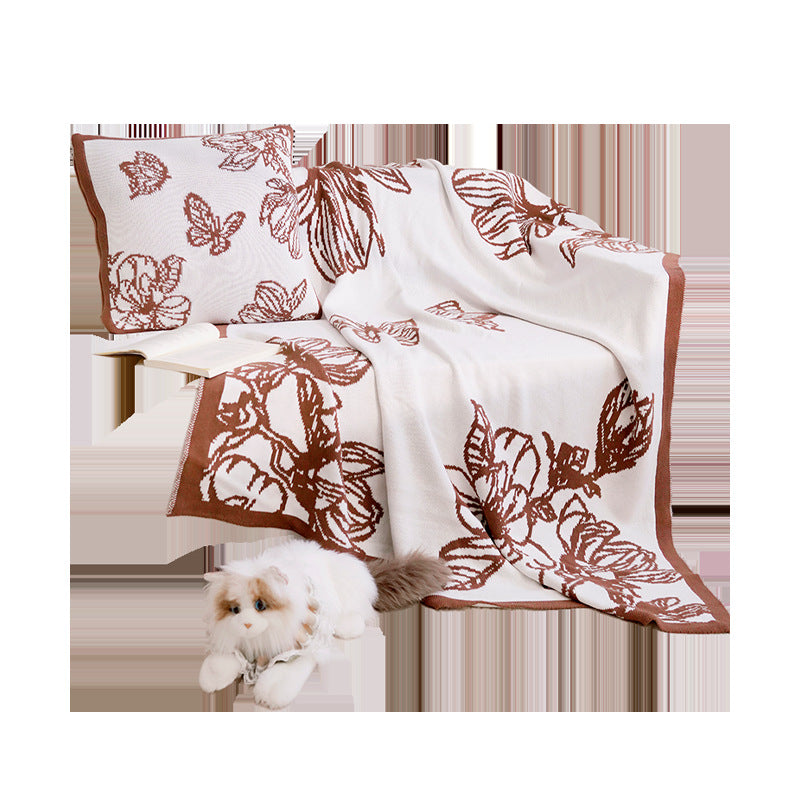 Decorative Throw Blanket with Floral Design Vinantica