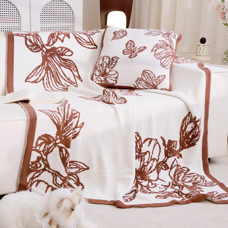 Decorative Throw Blanket with Floral Design Vinantica
