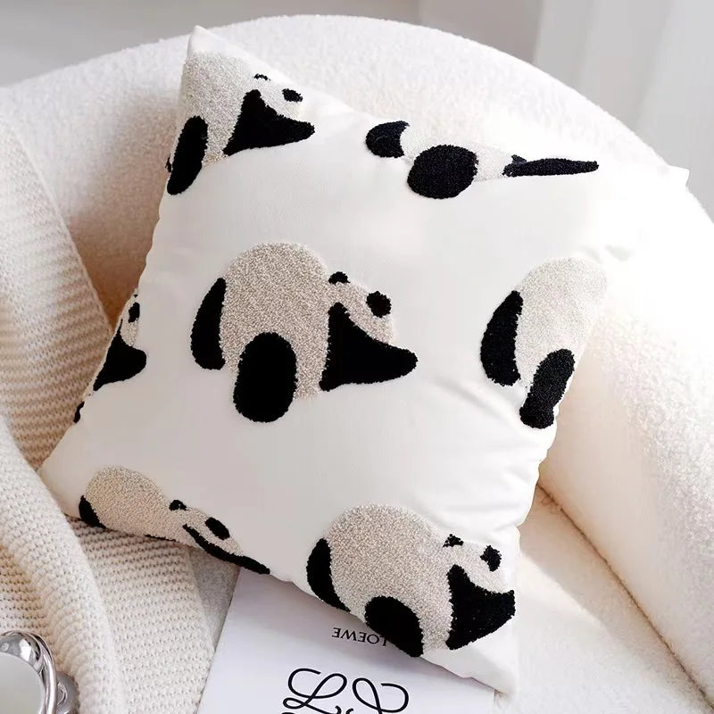 Plush Embroidered Nordic Cushion Covers Modern Simple Woven Cute Animal Design Throw Pillow Cover For 45x45cm Sofa Cushions | Vinantica