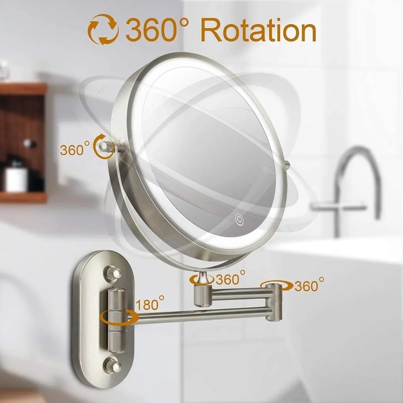 LED cosmetic mirror with magnification & USB battery | Vinantica