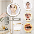 LED cosmetic mirror with magnification & USB battery | Vinantica